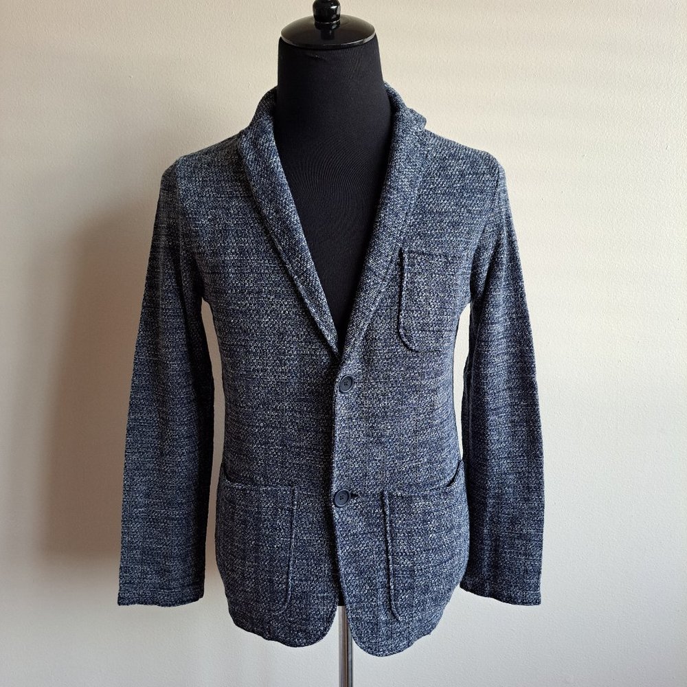 New Phil Petter Blue Cotton Linen Knitwear Cardigan Jacket Size S